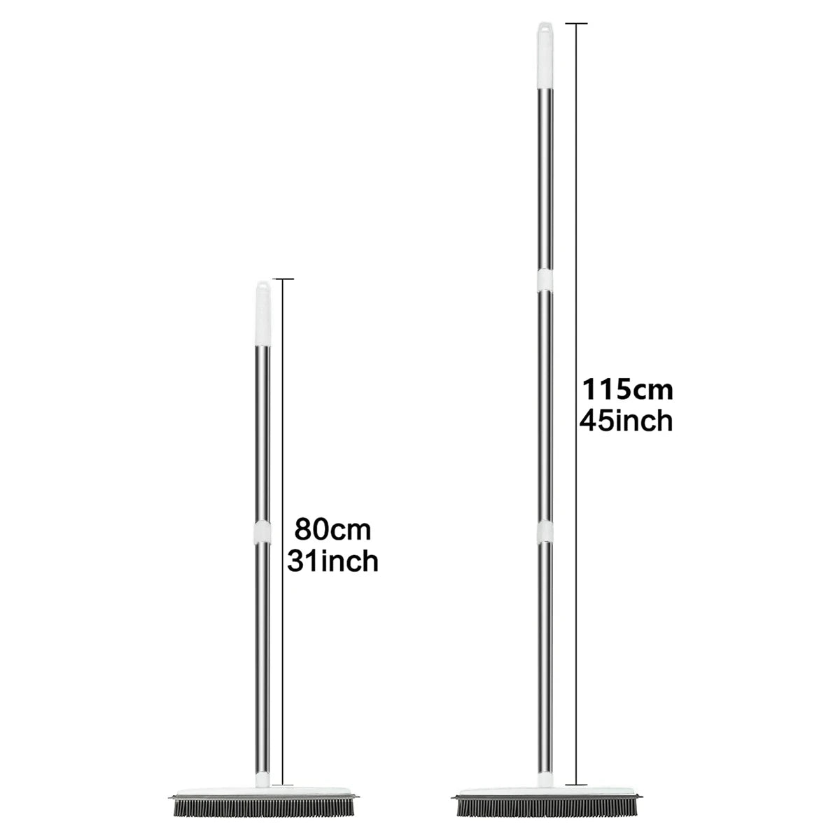 Carpet Rake for Pet Hair Removal, Reusable Pet Hair Remover Broom, 60'' Adjustable Long Handle Dog and Cat Hair Remover Tool Set of 3, Lint Remover Scraper for Carpets, Rugs, Mats, Couch, Car