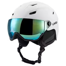 Snowboard Helmet with Ski Goggles, Ski Helmet and 2-in-1 Visor Detachable Goggles Set, Protective EPS Foam