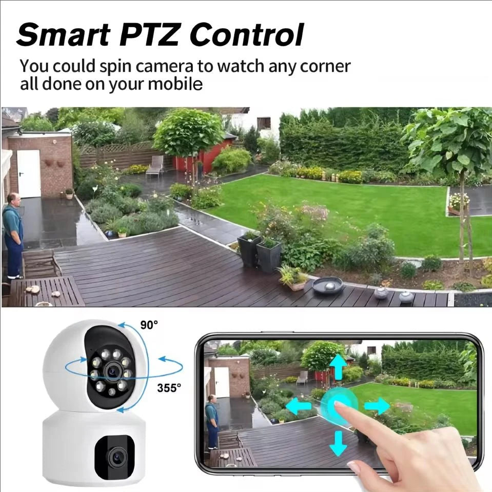 8MP WiFi IP Camera Dual Lens Baby Monitor Color Night Vision Human Automatic Tracking Video Smart Home Surveillance Camera