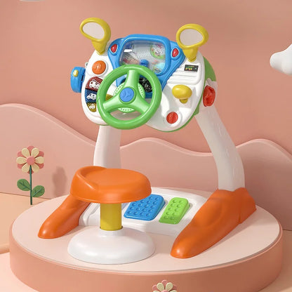 Child Simulation Music Simulated Driving Console Steering Wheel Toys Baby Driving Early Education Toys Intellectual Development