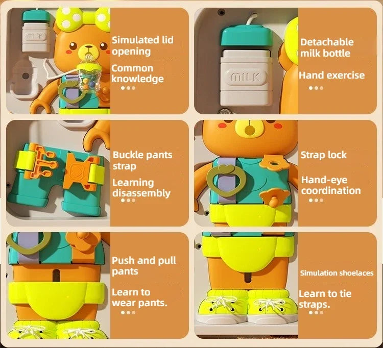 63 in 1 Baby Sensory Busy Board Montessori Toy Music Light Switch Multi functional Baby Sensory Early Education Learning Tool