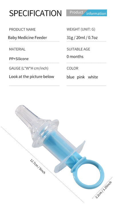 Baby Pacifier Feeder, Baby Liquid Medicine Dispenser, Anti-choking Silicone Needle Feeder Water Feeder, With Measuring 20ml Cup