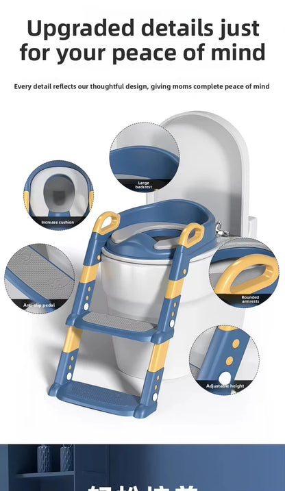 New Children's Toilet Stepped Baby Boys and Girls Toilet Training Foldable Foot Stool Toilet Seat Ring Stepped Assisted Tool