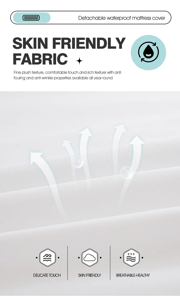 Waterproof Mattress Protector with Zipper Soft & Breathable & Noiseless Antibacterial, Anti-mite Mattress Cover , Queen/King