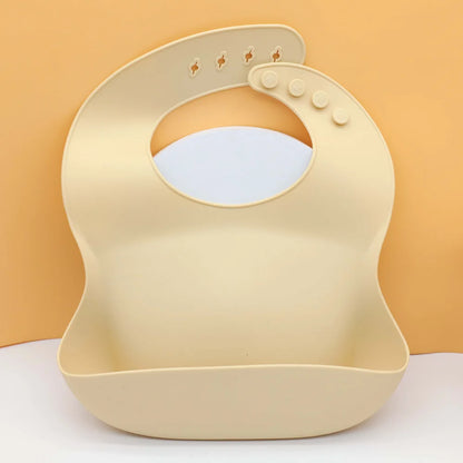 6pcs food grade silicone tableware set, bibs, bowls, plates, water cups, spoons, forks, baby utensils