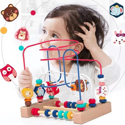 Montessori Baby Toys Wooden Roller Coaster Bead Maze Toddler Early Learning Educational Puzzle Math Toy for Children 1 2 3 Years
