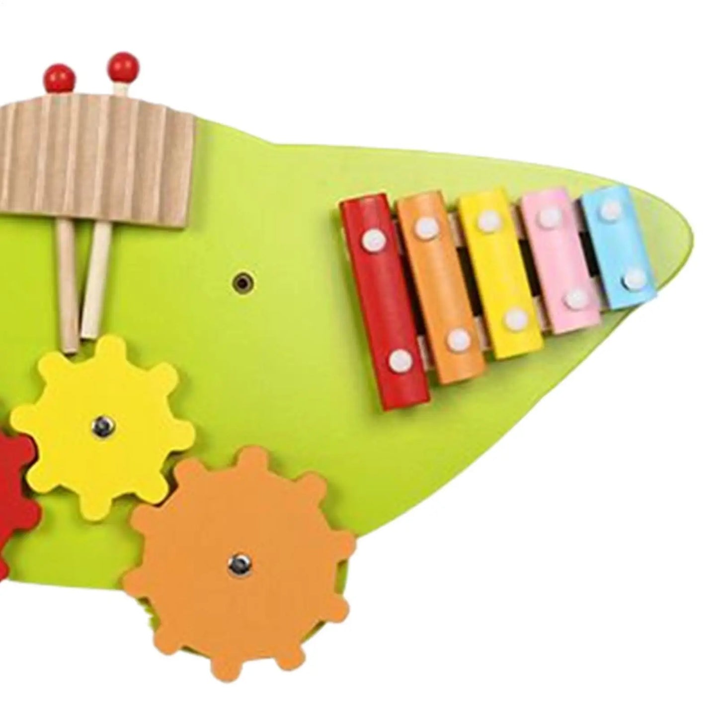 11-in-1 Kids Wall Busy Panels Wooden Sensory Board Montessori Sensory Learning Activity Center for Children Playroom Toys