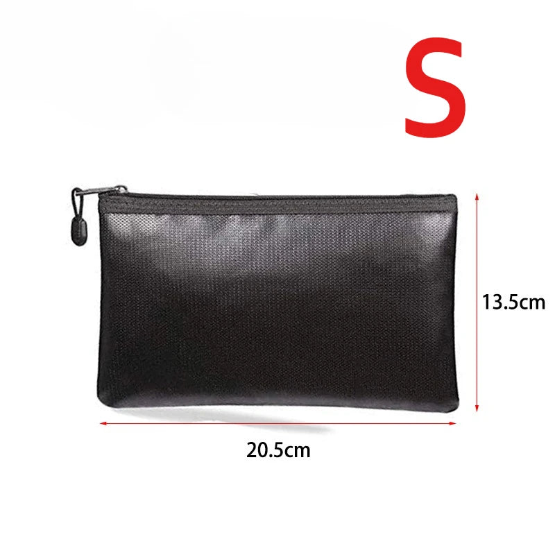 XL/L/M/S Fireproof Waterproof Document Bag Fire Safe Storage Pouch with Zipper Cash File Envelope Holder for H