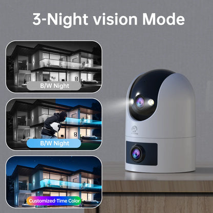 4K PTZ IP Camera Outdoor Waterproof Dual Lens 5G WiFi Security Camera Auto Tracking Video Surveillance Camera Baby Monitor