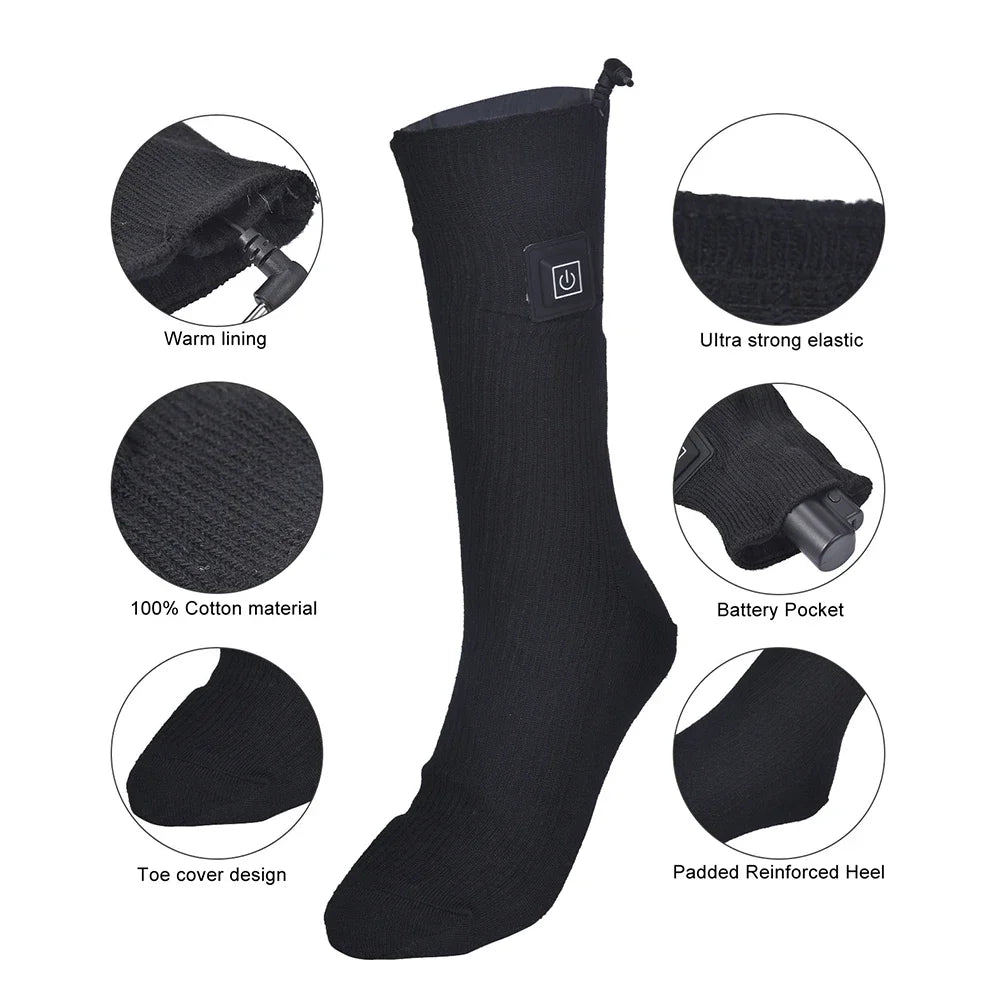 Heated Socks for Men Women Thermal Heating Thermosocks Foot Warmer Socks Trekking Ski Cycling Outdoor Warm Socks