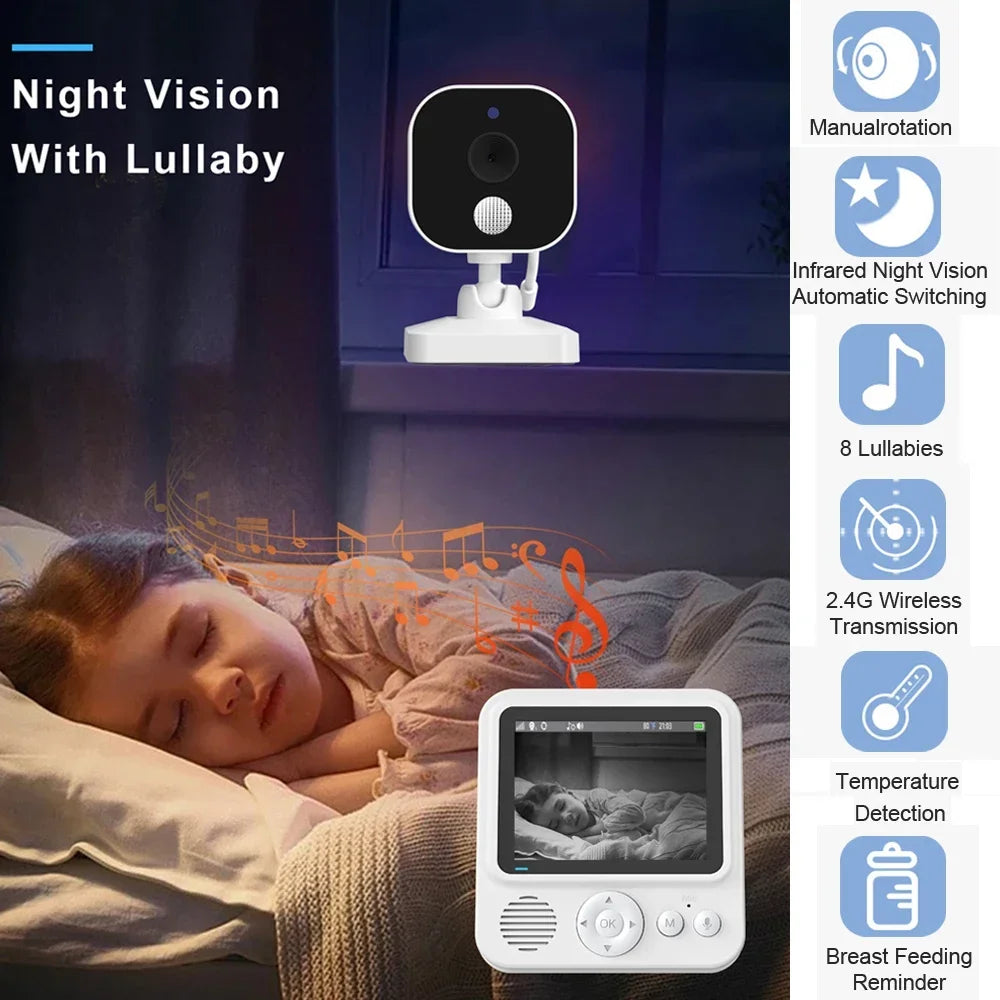 Baby Monitor  Camera,Video Audio Baby Monitor No WiFi 2.8'' Video Baby Monitor Wireless Surveillance Smart Baby Camera Security Protection Two Way Audio Night Vision Cam Babysitte