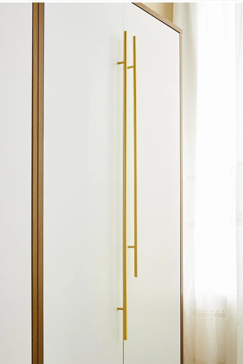 Cabinet Handles Brushed Brass Kitchen Knobs European style minimalist solid brass cabinet DIY pull handle classical luxury drawer gold knob cabinet door long handle