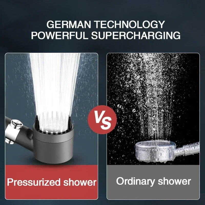 Filtered Shower Head with Handheld, High Pressurized Filter Shower Head 3-mode Adjustable Spray with Massage Brush Rain Faucet Bathroom Accessories