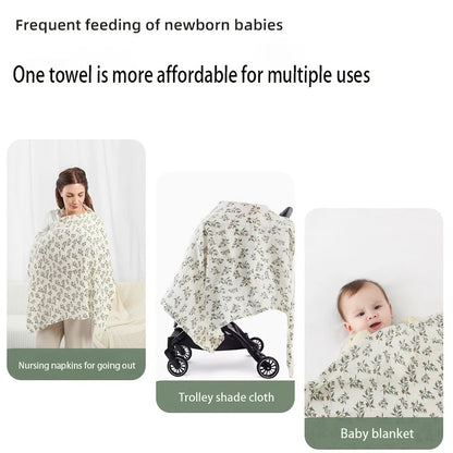 1Pc Gauze Nursing Cover, Nursing Apron, Multi-Purpose Car Seat Stroller Cover, Multi-Color Optional, Breathable 100% Nursing Cover Cloth Artifact, Outdoor Anti-Exposure Nursing Towel When Going Out. Perfect Gift for Mom.