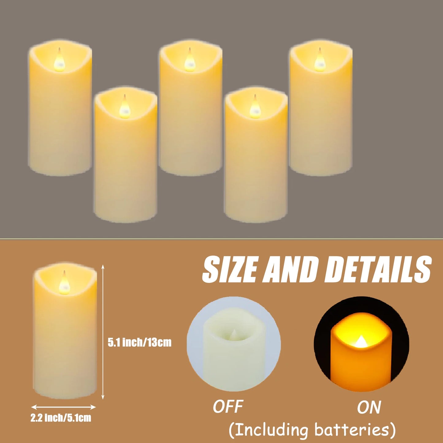 10-240pcs Battery Operated Flickering LED Pillar Candles with Remote and Timers Fake Flameless Candle for Wedding/Holiday Decor