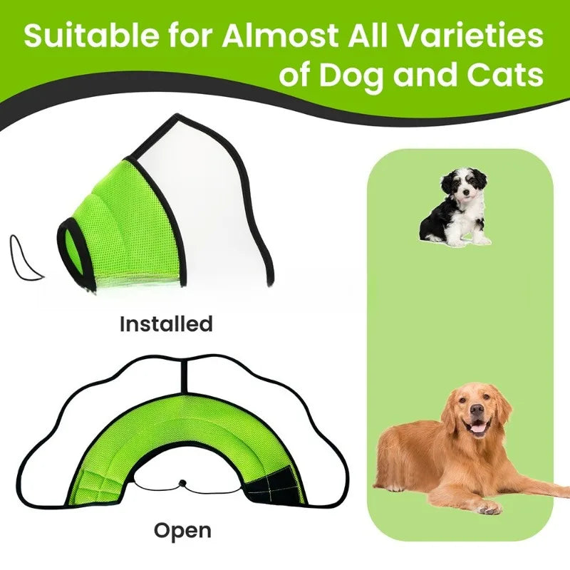 Dog Cone Collar to Stop Licking Neck Ring Cat and Dog After Surgery Anti-bite and Scratching Beauty Care Adjustable Folding Neck Cover