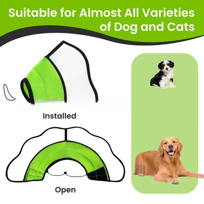 Dog Cone Collar to Stop Licking Neck Ring Cat and Dog After Surgery Anti-bite and Scratching Beauty Care Adjustable Folding Neck Cover