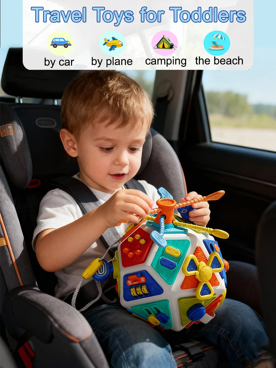 22-in-1 Baby Busy Board Activity Cube Toys Montessori Toy Educational Learning Sensory Travel Toys for Infant Christmas Gifts