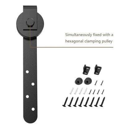 Heavy Duty Sturdy Sliding Barn Door Hardware Kit-Smoothly and Quietly-includes Detailed Installation Hardware Kits For Cabinet Doors Rail Set Smooth Silent Easy Installation