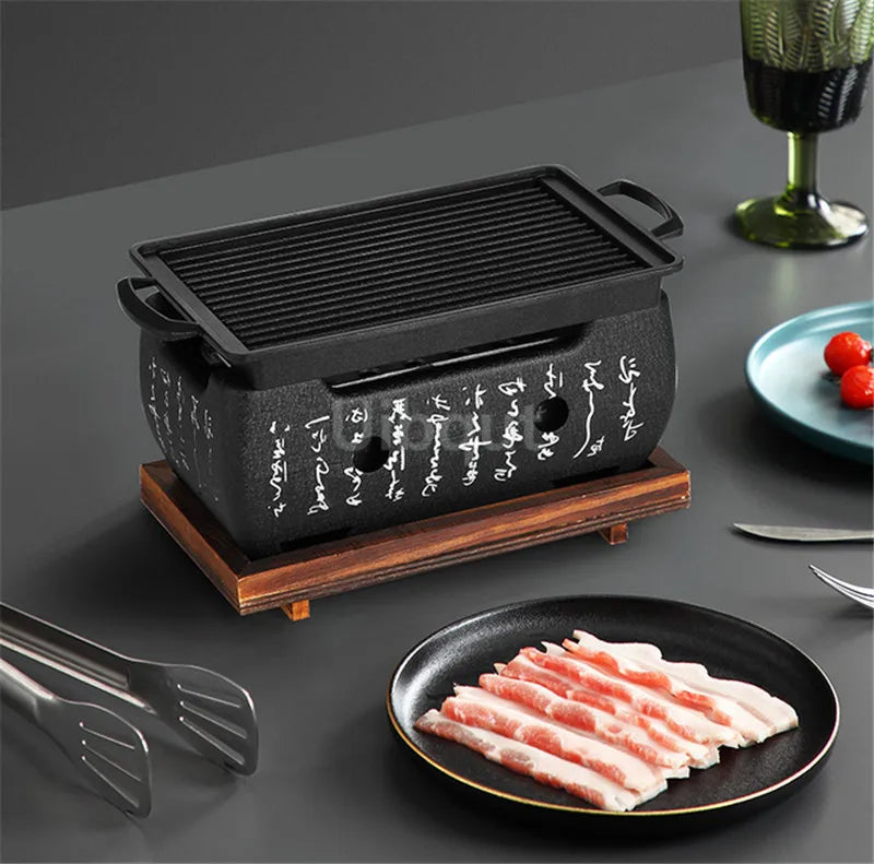 Portable Japanese Bbq Grill Korean Carbon Barbecue Grills Aluminium Alloy Indoor Outdoor Bbq Stove Barbecue Tools charcoal grill