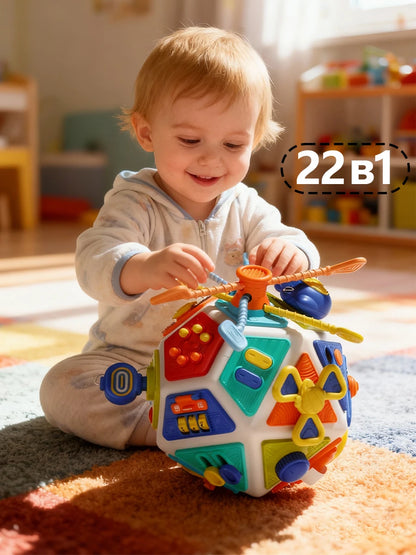 22-in-1 Baby Busy Board Activity Cube Toys Montessori Toy Educational Learning Sensory Travel Toys for Infant Christmas Gifts