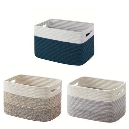 Storage Basket for Shelves, Closet Cube Storage Bins Baskets for Clothes Blanket Towels, Baby Nursery, Toy Baskets Box, Woven Rope Basket