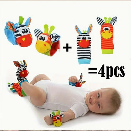 Baby Wrist Rattle Socks and Foot Finder Set, Perfect Baby Toys for 0-12 Months Newborn Boys and Girls As Shower Gifts