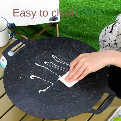 38cm Korean Round Grill Pan Barbecue Pan Pork Belly Non-stick Cooker Maifan Stone Induction Cooker Gas Barbecue Tray Roast Plate