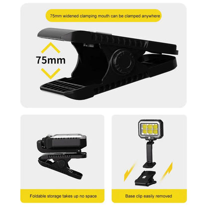 Clip On Solar Lights Outdoor COB LED Security Light Solar Charging 360° Rotatable Rainproof Motion Sensor Auto On/Off For Outdoor