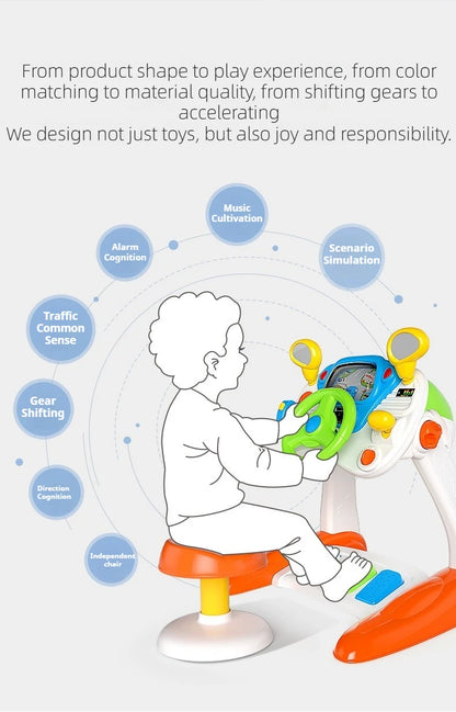 Child Simulation Music Simulated Driving Console Steering Wheel Toys Baby Driving Early Education Toys Intellectual Development