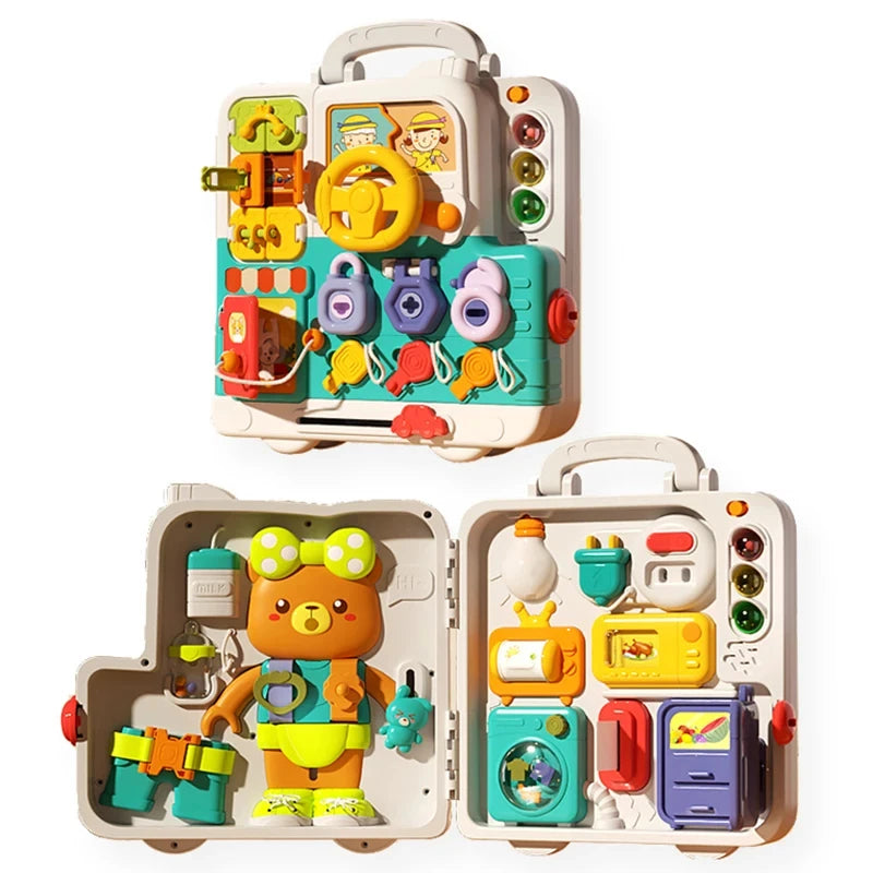 63 in 1 Baby Sensory Busy Board Montessori Toy Music Light Switch Multi functional Baby Sensory Early Education Learning Tool