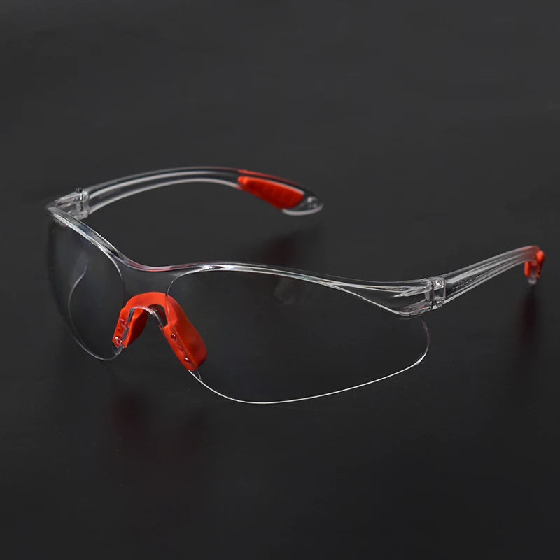 12PCS Lab Work Safety Eye Protective Glasses PC Material Anti Impact Wind Dust Proof Goggles Safety Riding Clear Glasses