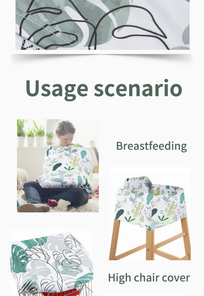 HappyFlute Rainbow Print Soft&Elastic Milkfiber Mum's Multi-scenario Use Nursing Breastfeeding Privacy Cover& CarSeat Cover