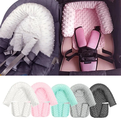 Baby Car Seat Head Support for Newborn, 2 in 1 Infant Car Seat Head Body Support with Strap Pads, Soft Stroller Cushion Pillow Insert