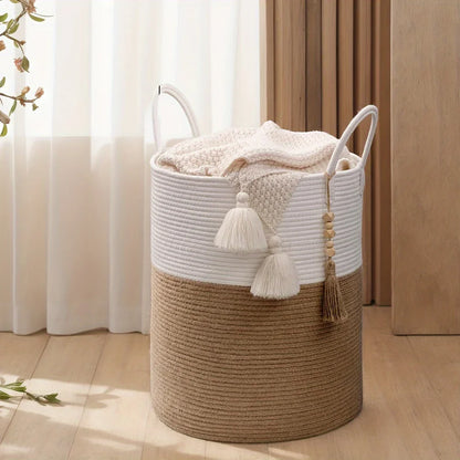 Large Storage Basket for Organizing, Woven Rope Basket for Shelves, Closet Organizer Bins for Clothes, Blanket, Toys, Baby Nursery Storage