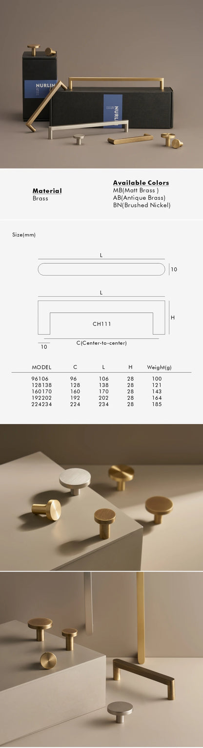 Brushed Brass Cabinet pulls Kitchen Cabinet Handles, Cabinet Pulls Kitchen Cabinet Hardware for Cupboard Nickel Brushed Antique Brass Matte Gold CH111