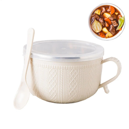 Large Soup Mug 25oz Cup Bowl with Lid Large Soup Mug Dinnerware for Travel Tea Christmas Cafe Oats Lunch Noodle Sandwich
