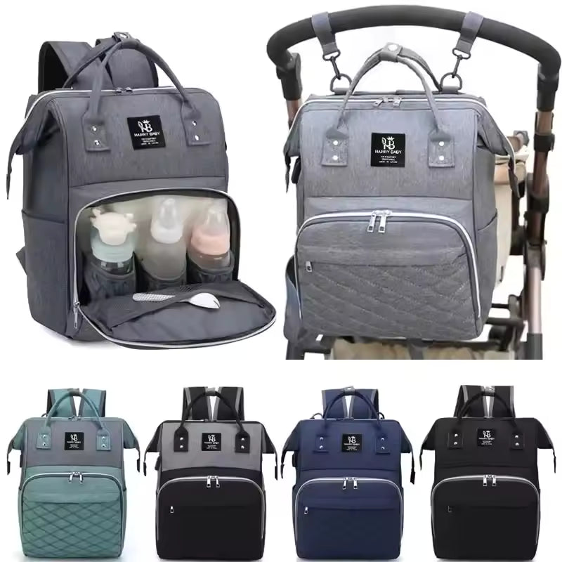Backpack Organized Daypack Travel Baby Bag with Stroller Strap and Side Bottle Pockets