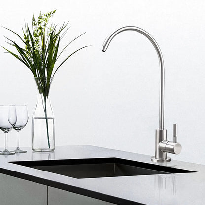 Water Filter Faucet Drinking Water Beverage Faucet 1/4"Kitchen Faucet Water Purifier Tap Drinking Tap Single Cold Water Sink Faucet Stainless Steel Filter Clean Water Faucet
