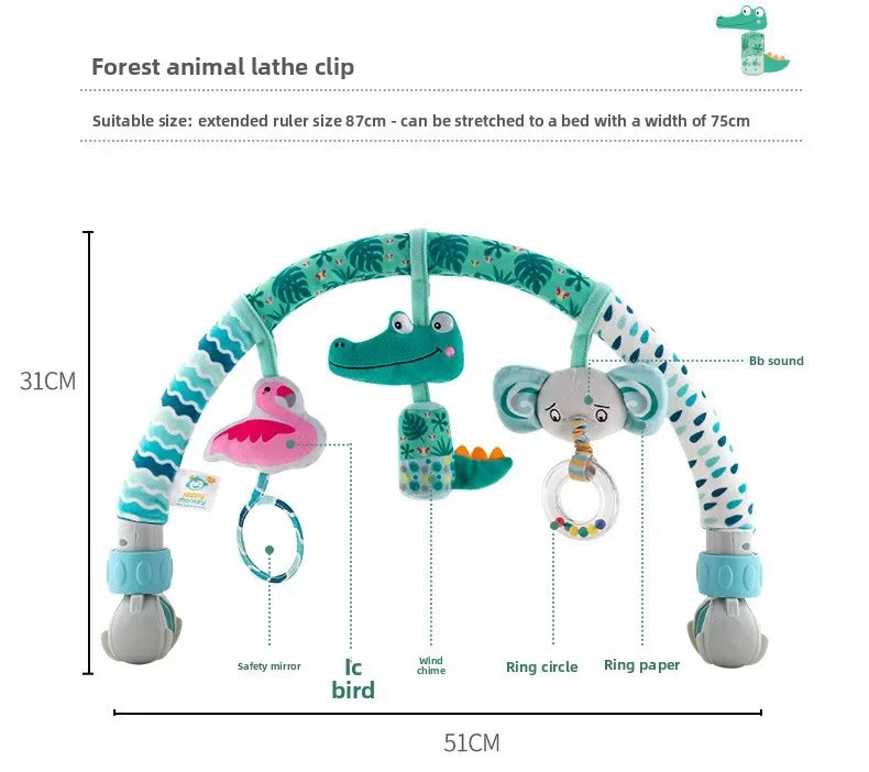 Infant Baby Stroller Arch Toy Play Bar Fun Newborns Sensory Activity Adjustable for Bouncers and Car Safe Seat Bed Hanging Toys