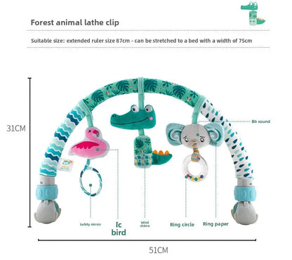 Infant Baby Stroller Arch Toy Play Bar Fun Newborns Sensory Activity Adjustable for Bouncers and Car Safe Seat Bed Hanging Toys