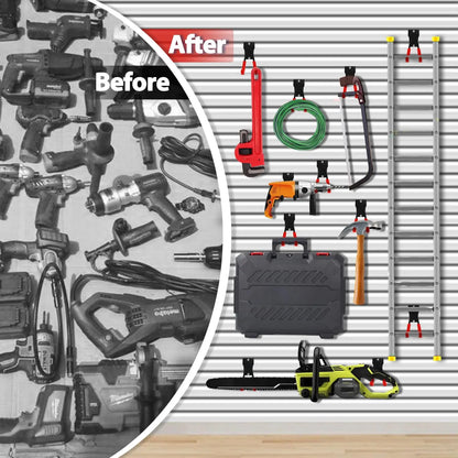18 Pcs Garage Hooks Heavy Duty - Garage Storage and Organization Ladder Hooks with Non Slip PVC Coating for Hanging Bike，Ladder，Garden Tools，Hose