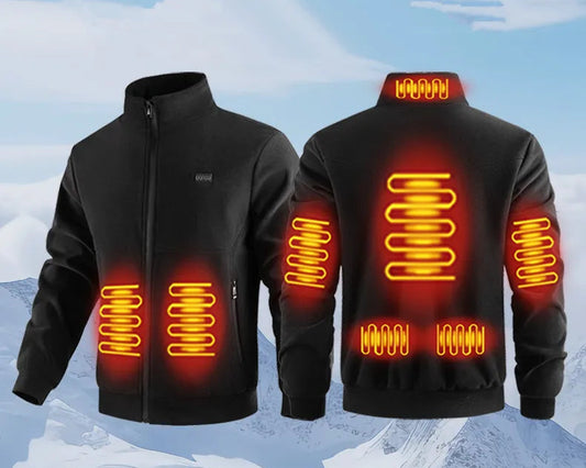 New Winter Fashion Versatile Polar Fleece Thick Heating Warm Jacket For Both Men Women 8-Zone Intelligent Heating Electric Coat