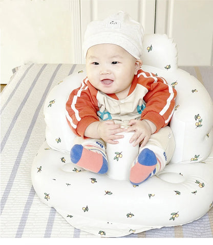 Upgraded Inflatable Baby Seat with Safety Guardrails, Thicker Sit Me Up Floor Seat for Baby Chair Sit Me Up, Blow Up Baby Chair Built in Air Pump for Babies 3-36 mth