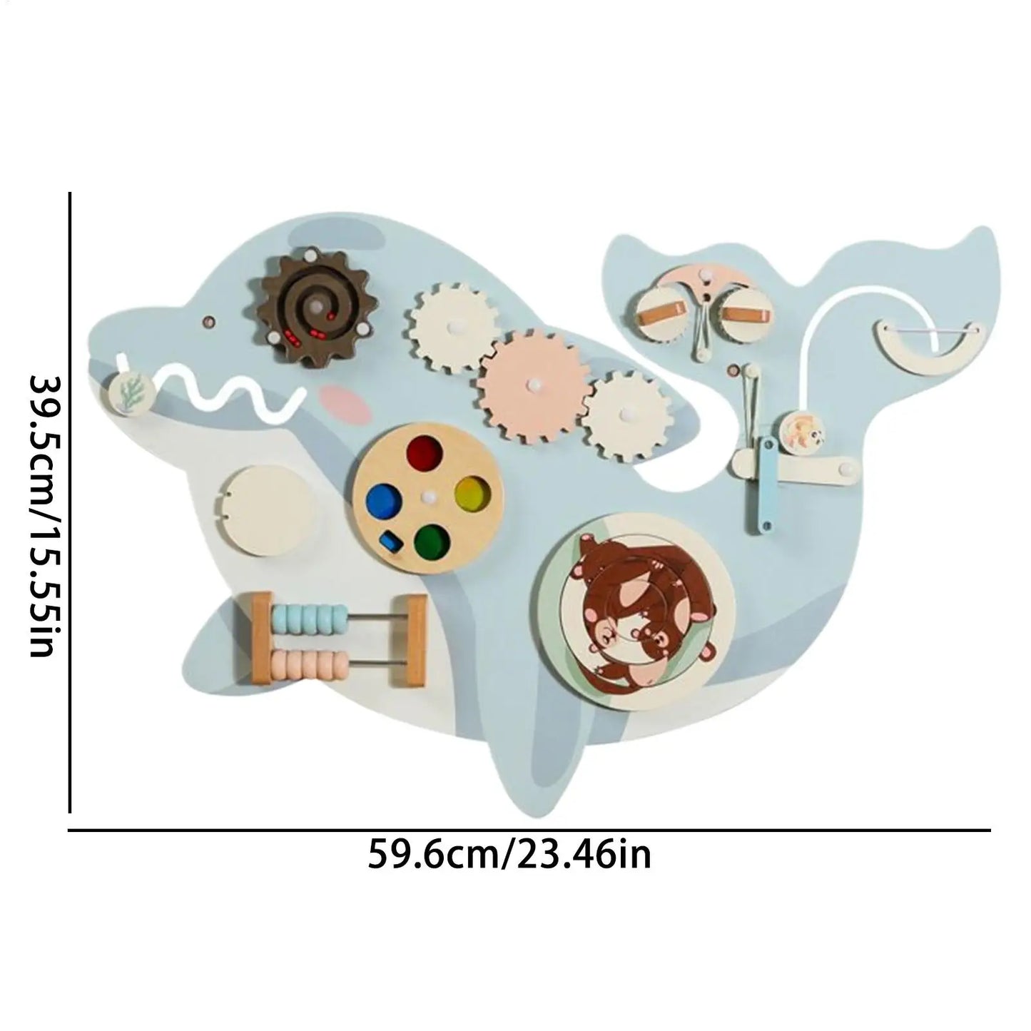 11-in-1 Kids Wall Busy Panels Wooden Sensory Board Montessori Sensory Learning Activity Center for Children Playroom Toys
