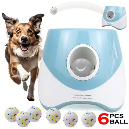Dog Ball Thrower Launcher, Automatic Ball Launcher for Dogs, 3 Adjustable Distance Settings, Indoor OutdoorInteractive Toy, with 3 2.3-inch Balls