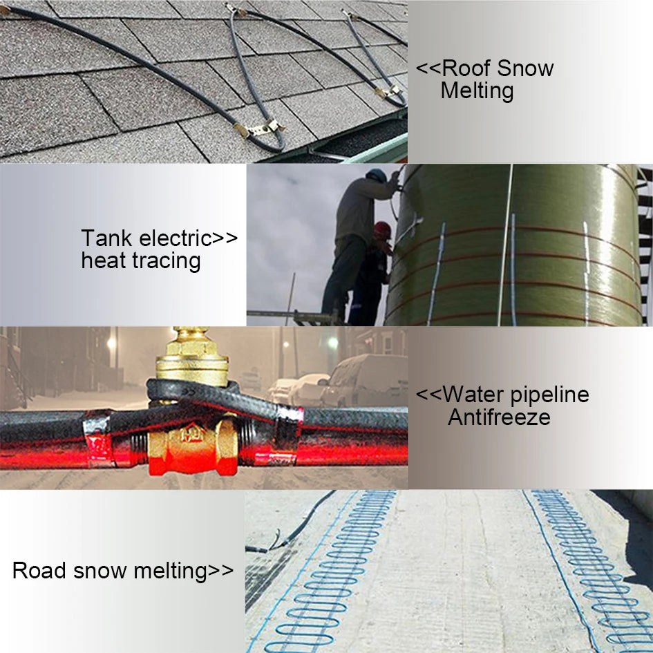 Minco Heat 17w/m 1~50 Meters Waterproof Self Regulating Heating Cable 65°C Prevent Pipe Freeze Heat Trace System