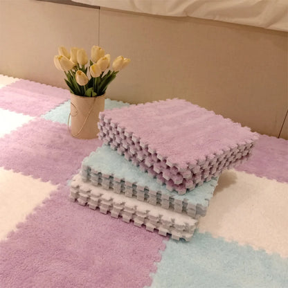 Soft Plush Children's Mat Baby Play Mat Baby Toys Eva Foam Puzzle Carpet In Children's Room Keep Warm Playmat 30*30*1CM