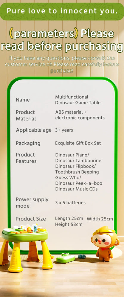 Montessori Educational Activity Table Toy for Babies, Sensory Learning with Lights Music Sound, Early Development Toys for Kids