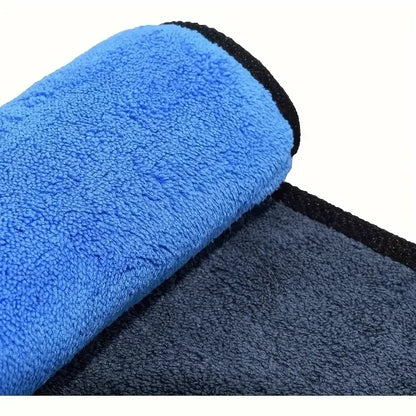 1-4pcs Microfiber Car Washing Towel Soft Quick Drying Windows Mirrors Wiping Rags Home Double Layer Cleaning Cloths 500GSM